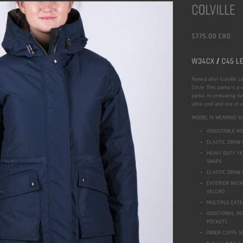 Very Warm winter Colville Parka by Canadian brand OSC.